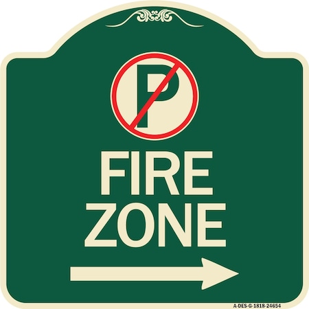 Signmission No Parking Symbol and Right Arrow Heavy-Gauge Aluminum Architectural Sign, 18" x 18", G-1818-24654 A-DES-G-1818-24654